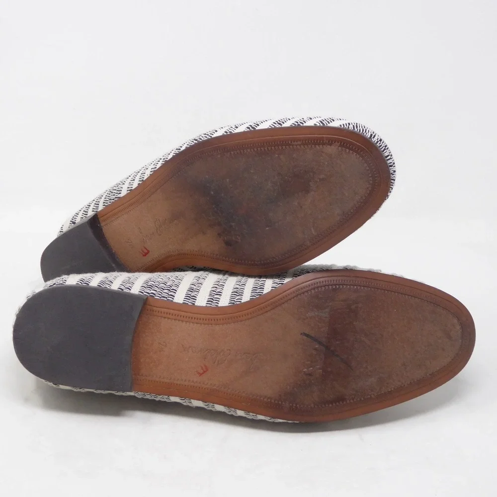 Sam Edelman Womens Loraine Loafers Navy White Striped Bit Detail 7.5